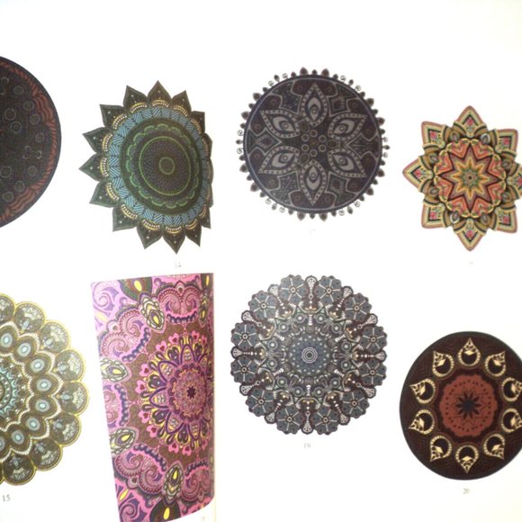 Mandalas Adult Coloring Book & 10 Colored Pencils Activity Calming Designs New - Picture 4 of 5